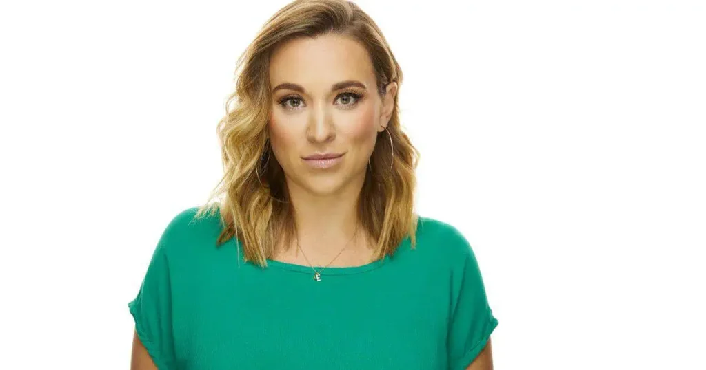 A woman in a green shirt gazes at the camera, embodying the spirit of "The Podcast That Changed Everything."