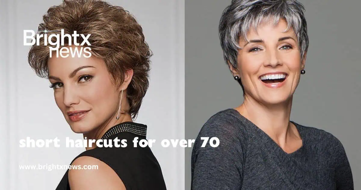 A collection of stylish short haircuts for over 70, showcasing various elegant and modern looks for mature women.